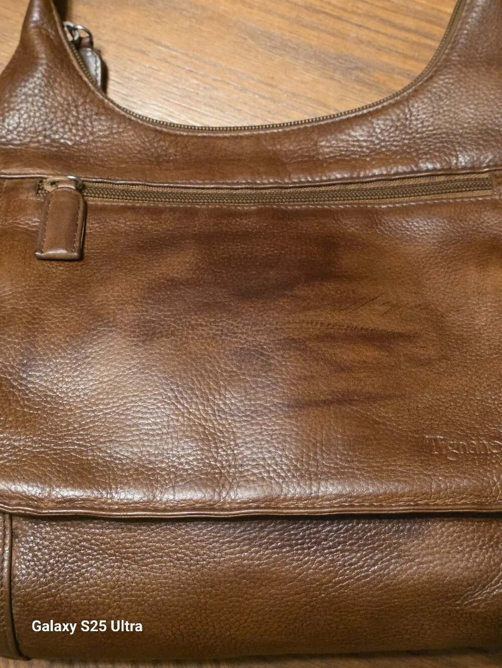 Restored Antiqued Vintage Tignanello Pebble Leather Flap Shoulder Bag